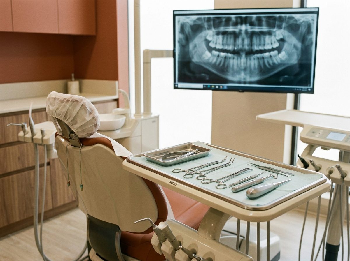 Consultório preparado para cirurgia de siso
